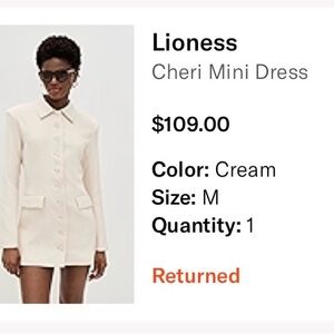 Lioness Cream Button-Up Mini Dress
